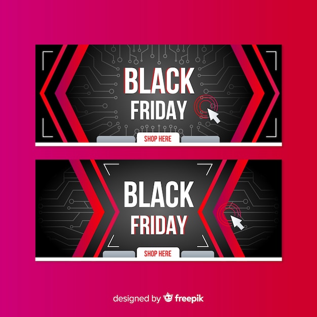 Black friday gradient collection of banners
