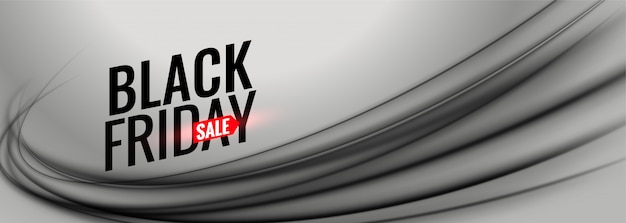 Free vector black friday gray sale banner with wavy shape