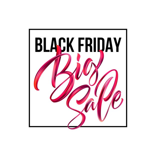 Black friday Handwritten lettering paint brush strokes. Vector illustration EPS10