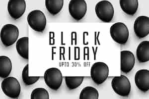 Free vector black friday holiday sale offer background with realistic balloon decor vector