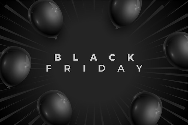 Black friday holiday sale offer background with realistic balloon design vector