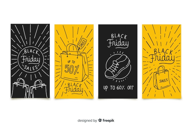 Collezione di storie instagram di black friday