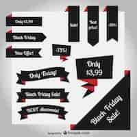 Free vector black friday labels pack