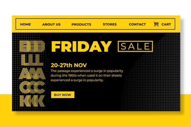 Free vector black friday landing page