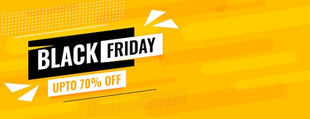 Free vector black friday modern sale banner in yellow color