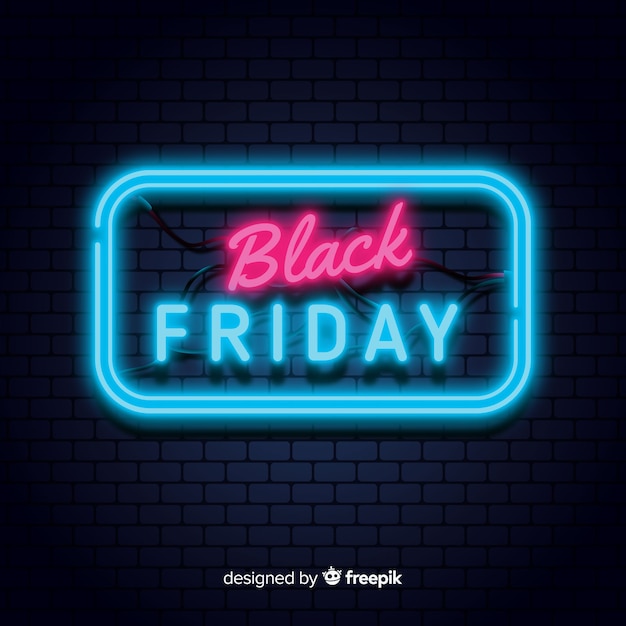 Free vector black friday neon background