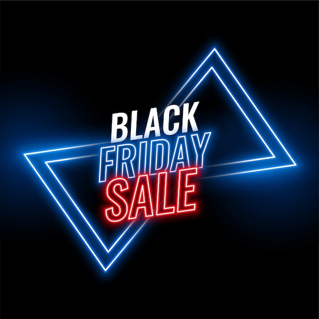 Black friday neon sale banner  background