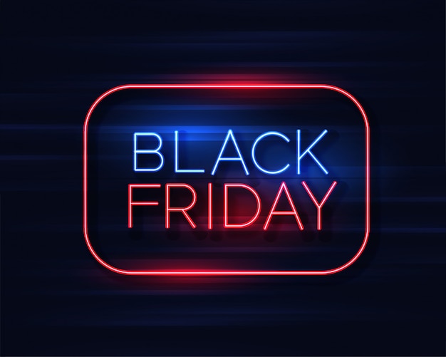 Free vector black friday neon sign background