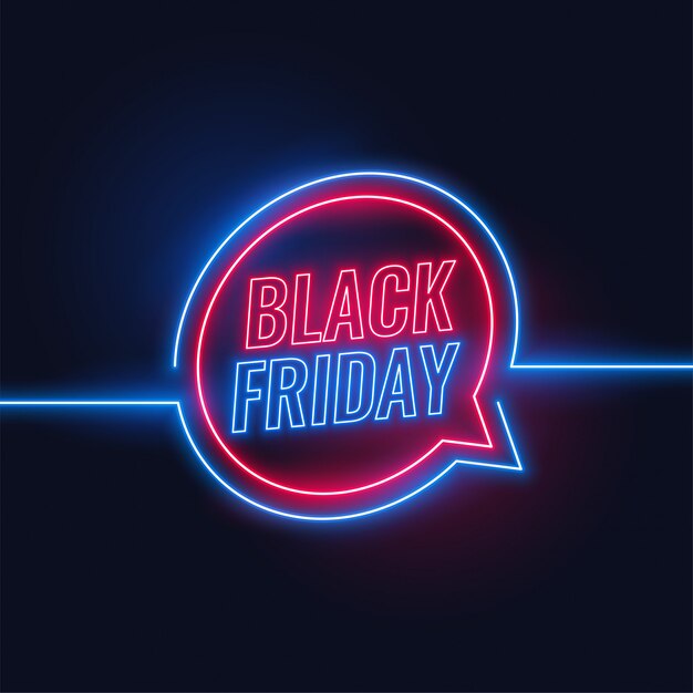 Black friday neon style lights background 