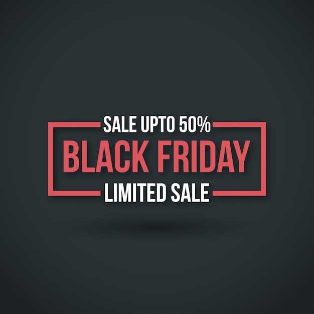 Free vector black friday. new simple typography on black background