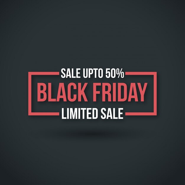 Black Friday. New Simple Typography on Black Background