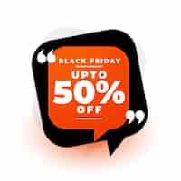 Free vector black friday offer template in chat bubble design