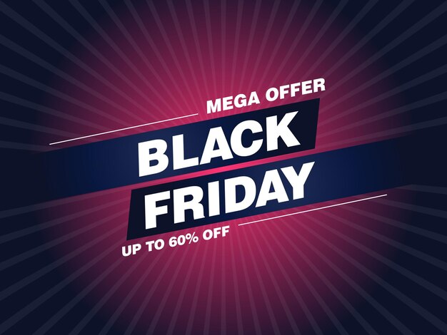 Black friday offer web banner and label sign template