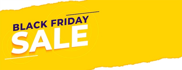 Black friday offers banner in torn paper style