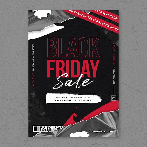 Vettore gratuito poster in stile carta del black friday