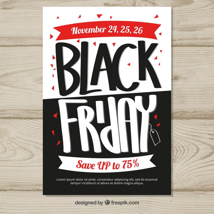 Free Vector black friday poster in black and white