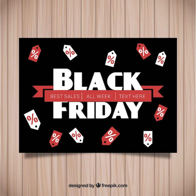 Vettore gratuito poster nero friday con etichette