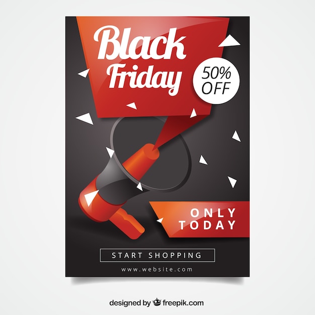 Black friday poster with loudspeaker