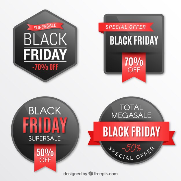 Black friday retro labels set