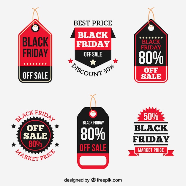 Free vector black friday retro labels set