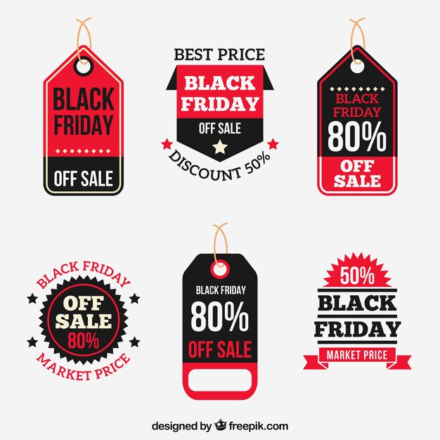 Black friday retro labels set