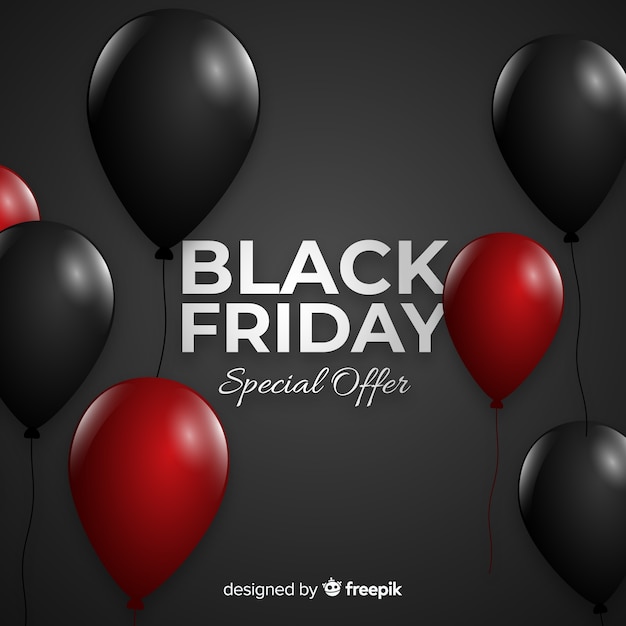 Black friday sale background with balloons