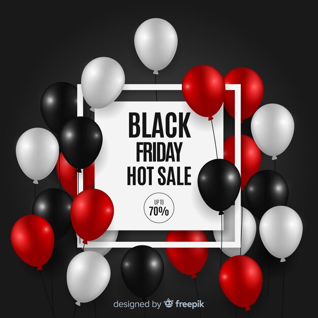 Black friday sale background with balloons