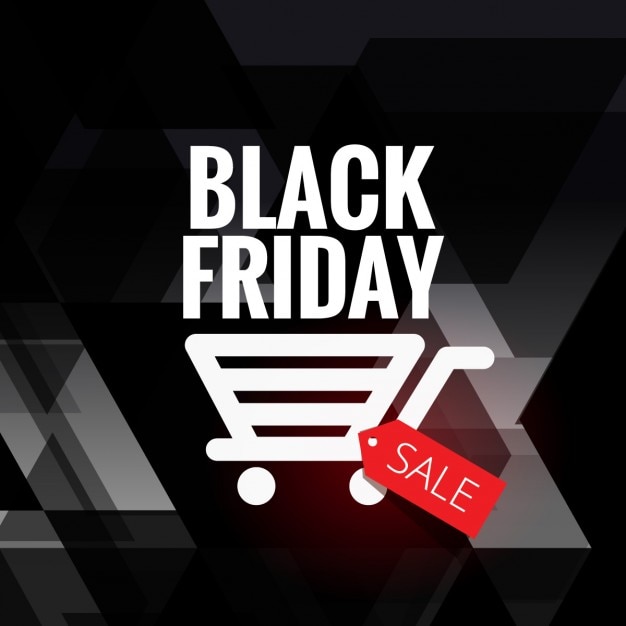 Black friday sale background with cart icon