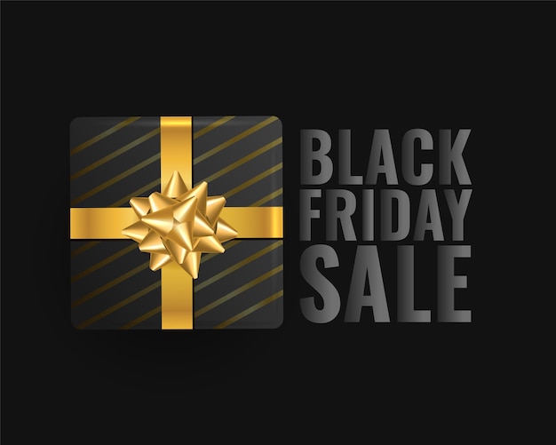 Vettore gratuito sfondo di vendita del black friday con scatola regalo realistica