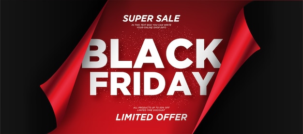 Black friday sale background with realistic paper