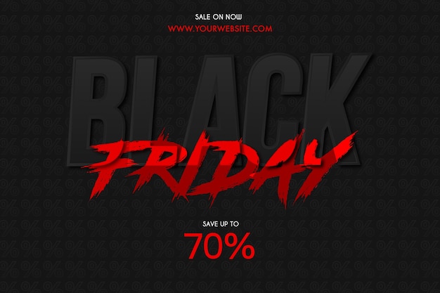 Black Friday Sale Background with Red Brush Text Effect