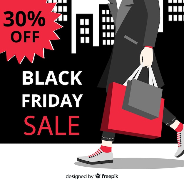 Black friday sale background with shopping bags