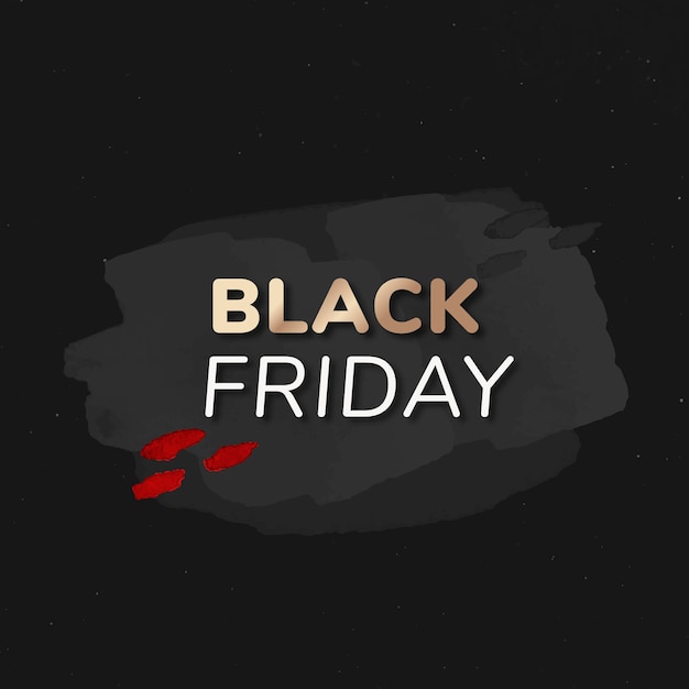 Free vector black friday sale badge sticker, paint texture, shopping image vector