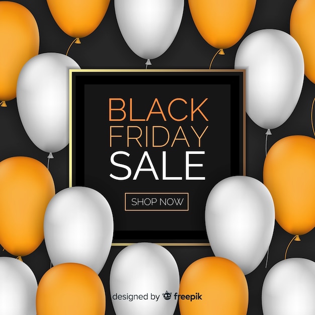 Free vector black friday sale balloon background