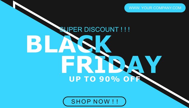 black friday sale banner on blue and black background