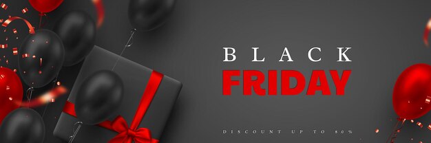 Free Vector | Black friday sale banner. red and black ...