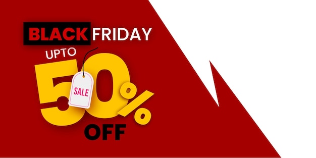 Free vector black friday sale banner in red & black for social media and business purpose free vector