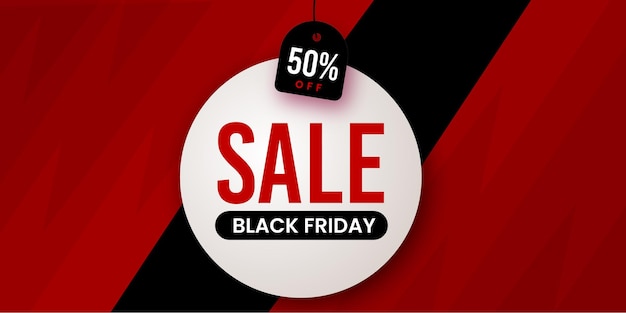 Free vector black friday sale banner in red & black for social media and business purpose free vector