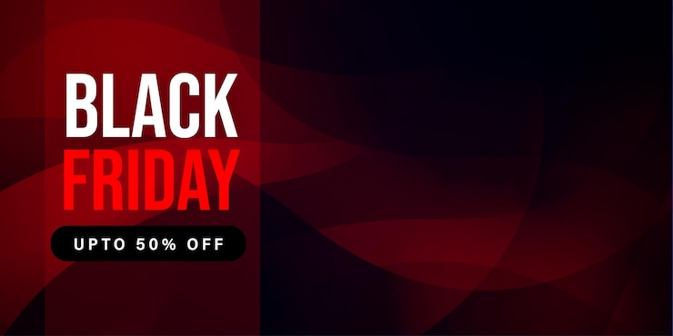 मुफ़्त वेक्टर black friday sale banner in red &amp; black for social media and business purpose free vector
