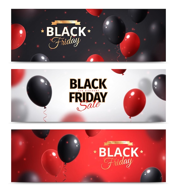 Black friday sale banner set