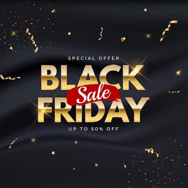 Black friday sale banner template. vector illustration