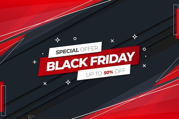 Black friday sale banner with abstract shapes design