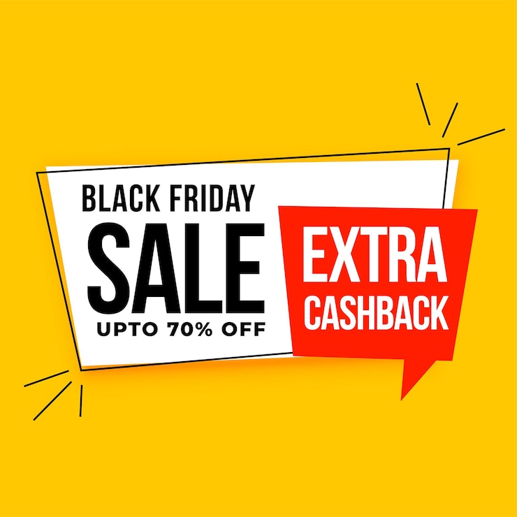 Free Vector black friday sale banner with offer details