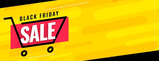 Banner di vendita del black friday con design del carrello della spesa