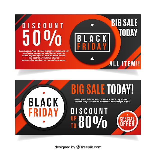 Free vector black friday sale banners