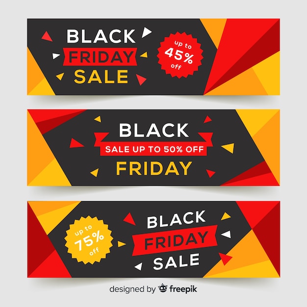 Free vector black friday sale banners