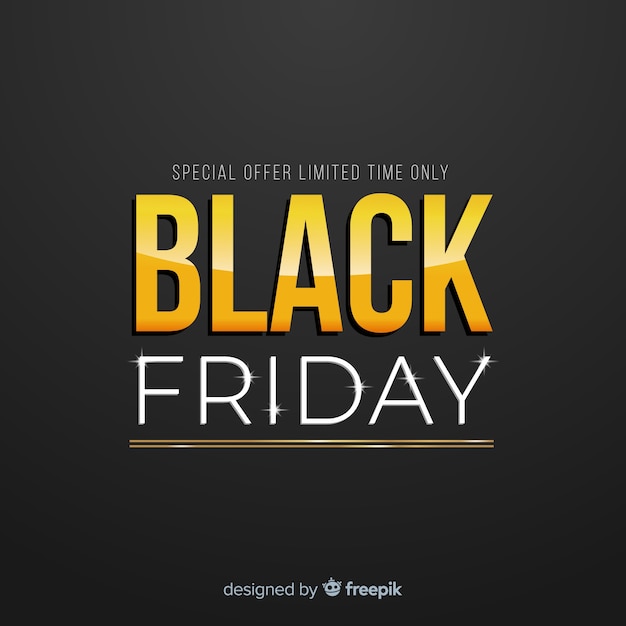 Free vector black friday sale black and gold background