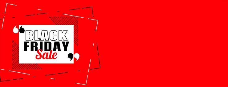 Free Vector black friday sale discount banner in red color