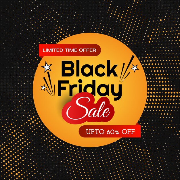 Black friday sale halftone design background 