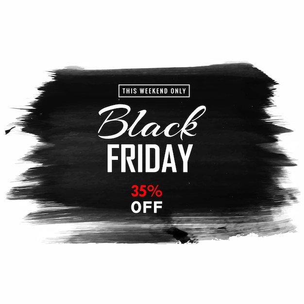 Free vector black friday sale for hand draw brush background